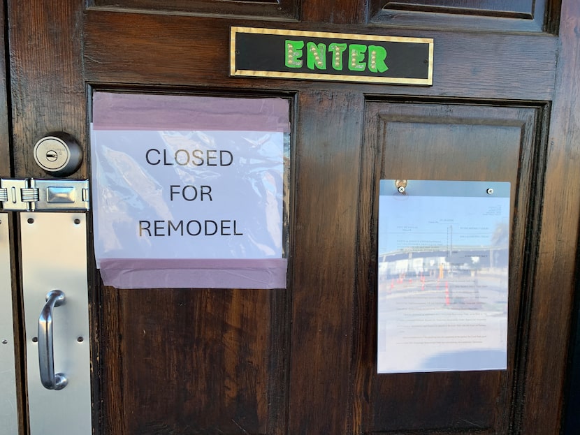 I guess "remodel" is one word for it? This is what greeted visitors to Pandora's Sunday...