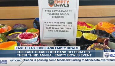 Tonight the East Texas food bank celebrated their third annual empty bowls event.