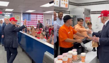 'Hamburgers for all' | Trump makes Whataburger stop in Corpus Christi
