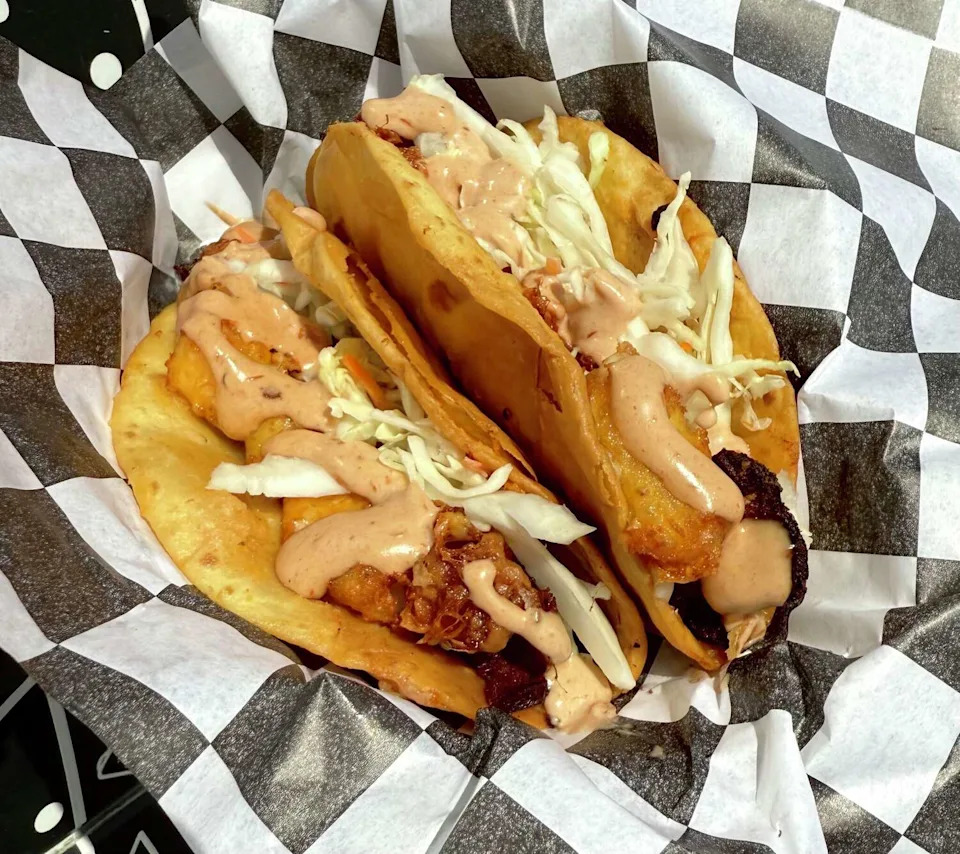Brisket Cheese Curd Tacos from Richies Cheese Curd Tacos at the Houston rodeo. (Houston Livestock Show and Rodeo)