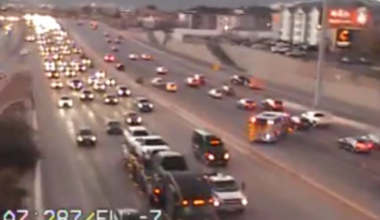 Crash at I-10 West at Airway, left 2 lanes closed