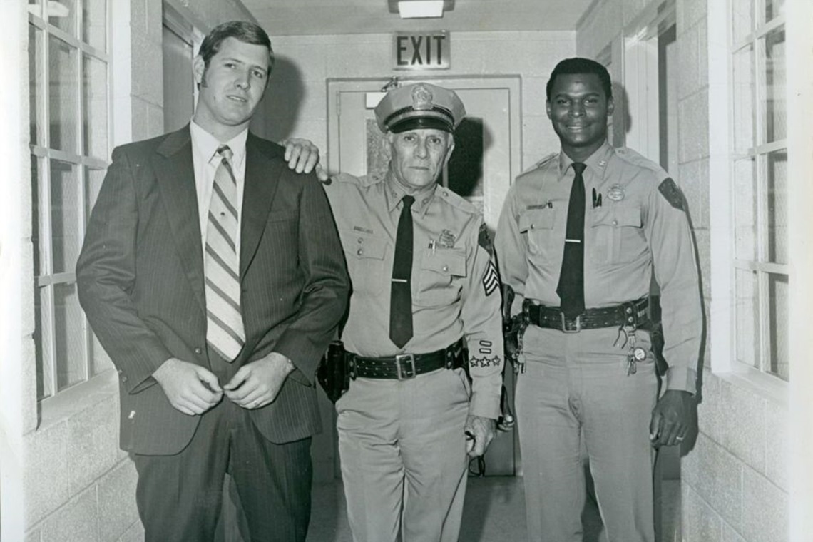 Officer Fletcher Ray (right), with Detective Larry Jones (left) and Sergeant Harold White (middle) in 1971.