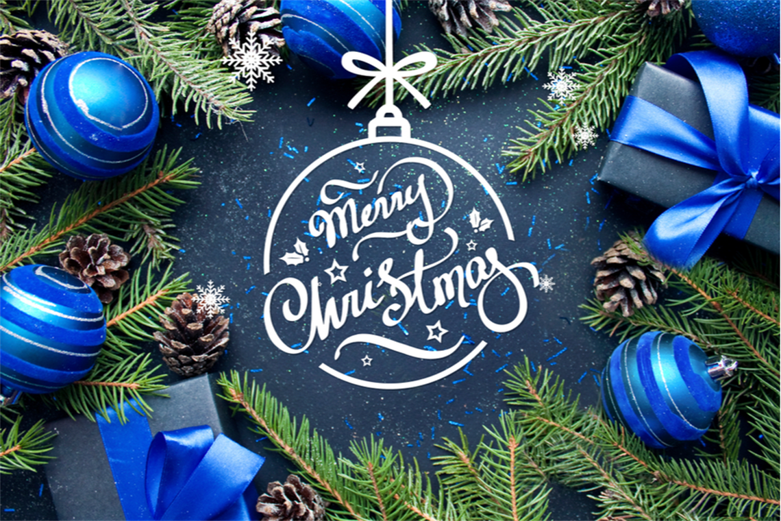 Ornament surrounding the message of Merry Christmas