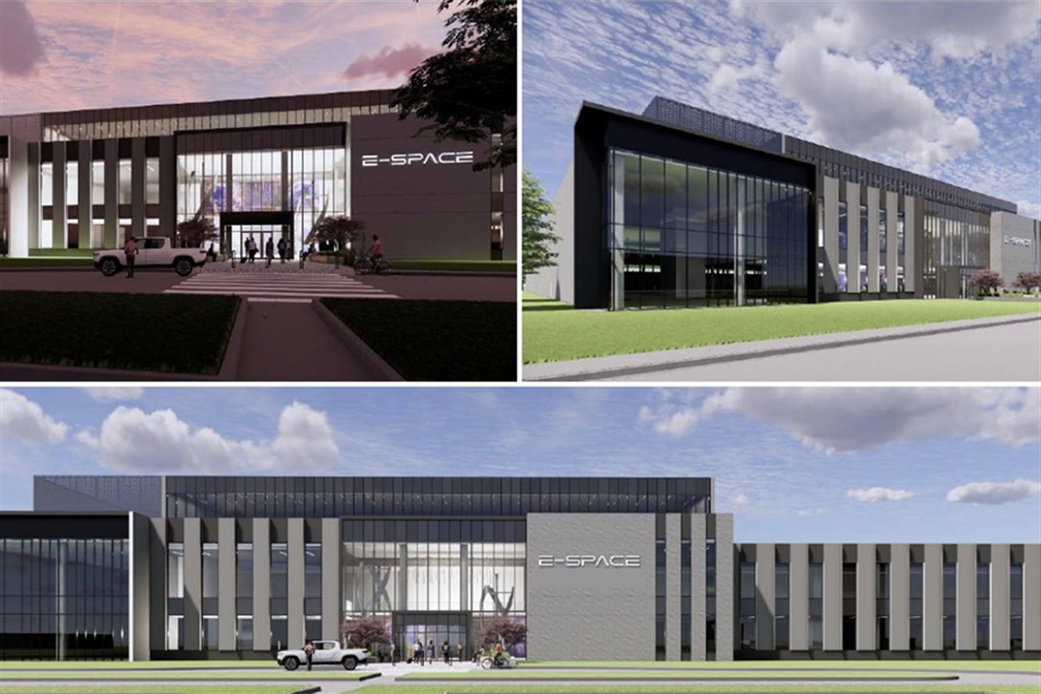 Conceptual renderings of E-Space headquarters building