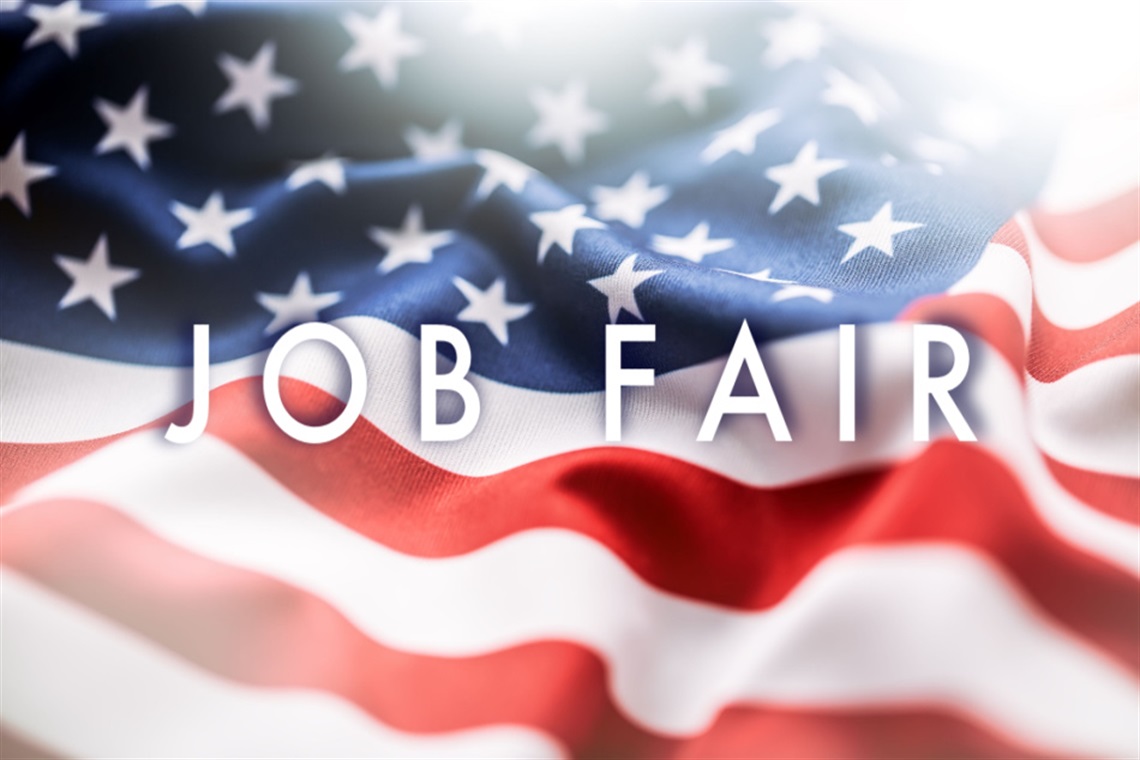 Job Fair Sign with American Flag