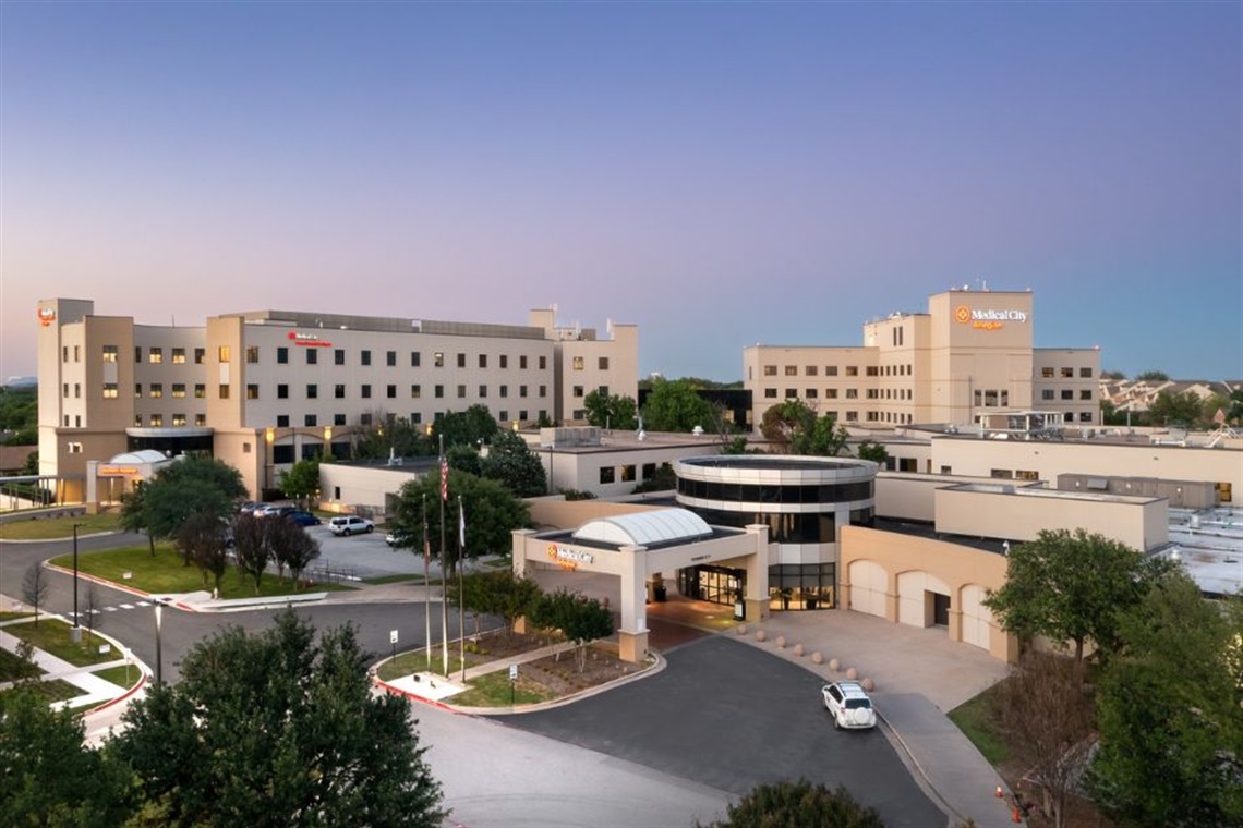 Exterior aerial view of Medical City Arlington