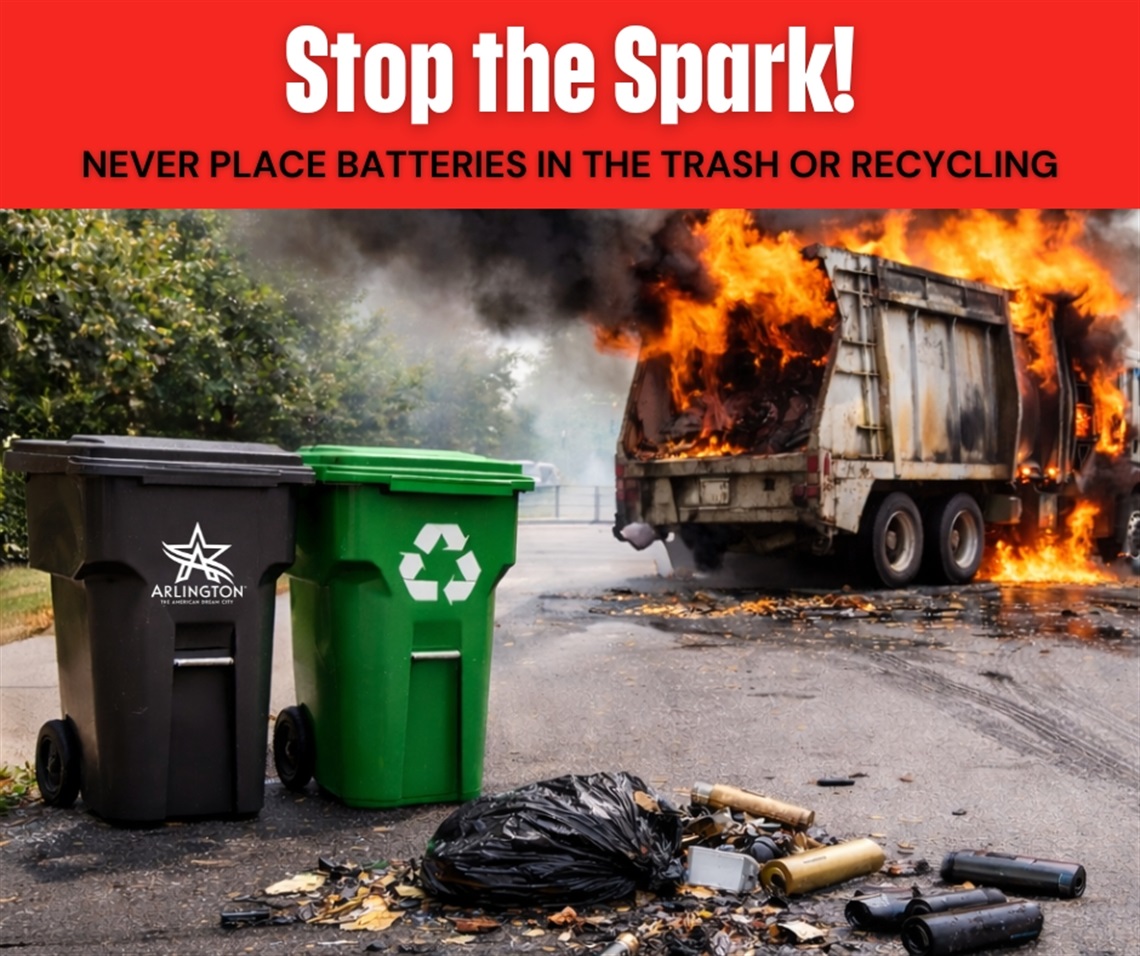 Stop the Spark Never place batteries in the trash or recycling