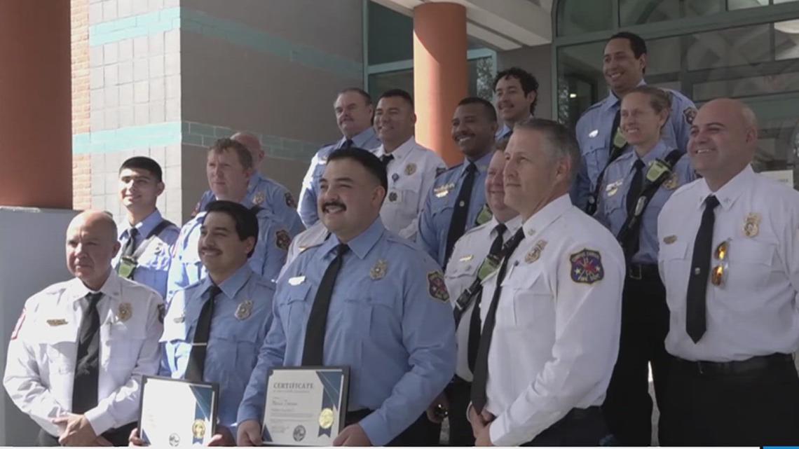 CCFD firefighters honored for saving CCPD officer