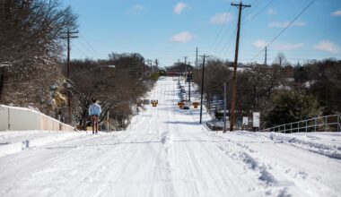 A person walks on an empty street in East Austin, Texas, in February 2021 during Winter Storm Uri. Since then, a lot of Texas' energy infrastructure has been winterized.