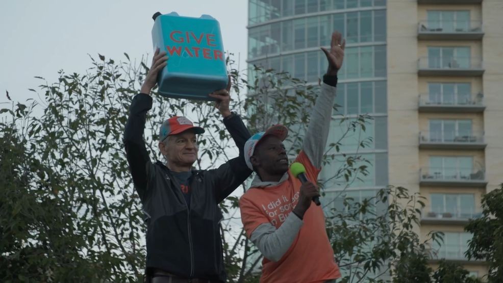 Gazelle Foundation Board President Peter Rauch with Gilbert Tuhabonye at the Run for the Water (photo: Gazelle Foundation)