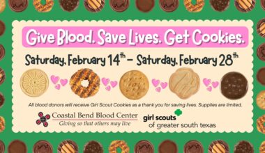 Coastal Bend Blood Center offers Girl Scout cookies, T-shirts to boost blood donations