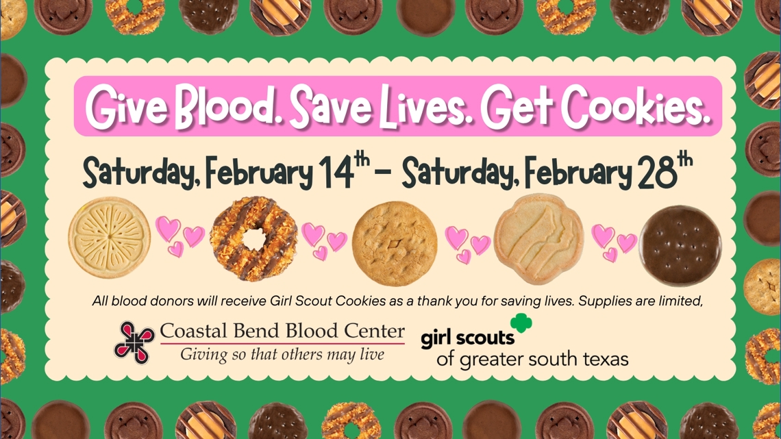 Coastal Bend Blood Center offers Girl Scout cookies, T-shirts to boost blood donations