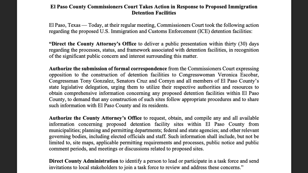 El Paso County news release 02/02/26. (Credit: El Paso County)