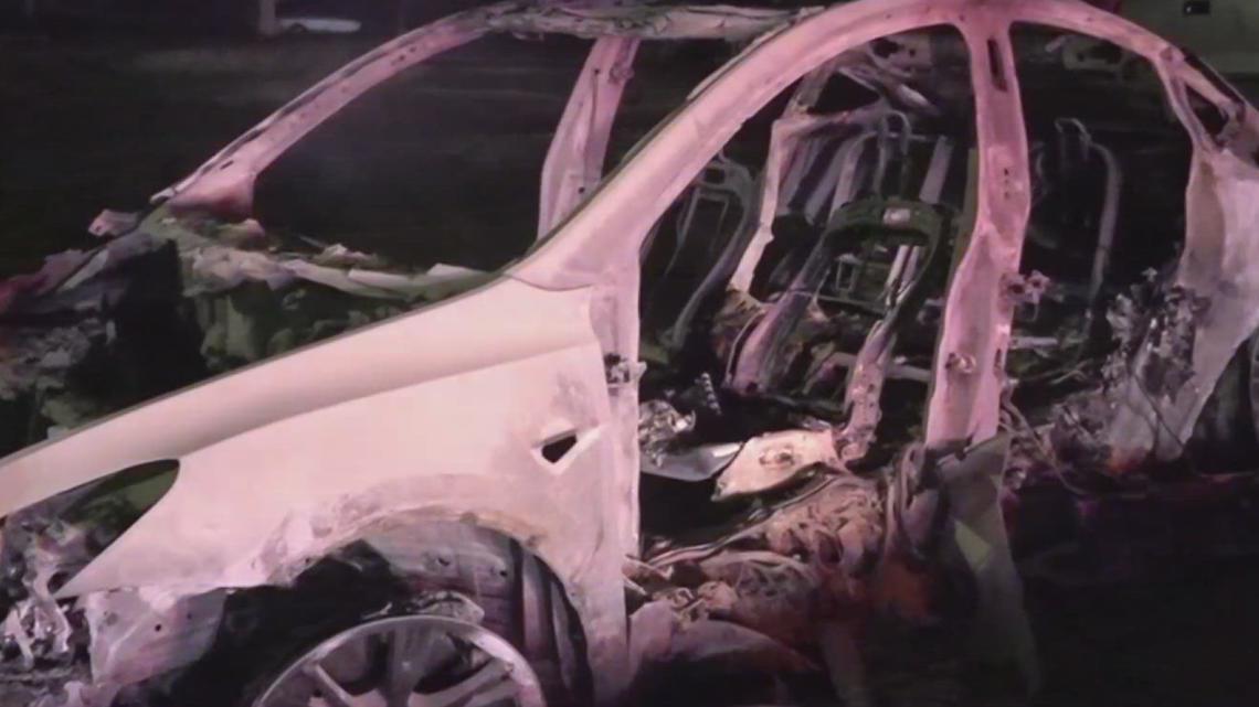 Neighbor pulls driver from burning Tesla in Corpus Christi