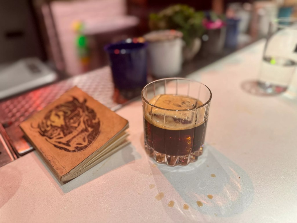 a drink and the bill