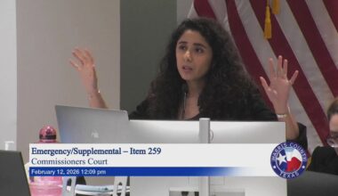 Harris County Judge leaves meeting during argument over door