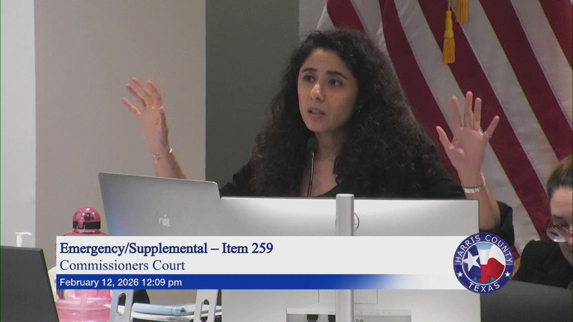 Harris County Judge leaves meeting during argument over door