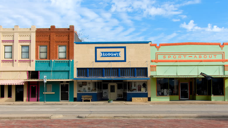 Colorful facades in downtown Haskell