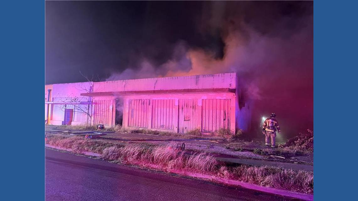 Fire damaged vacant building near boxing gym