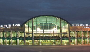 A nighttime view of El Paso International Airport.