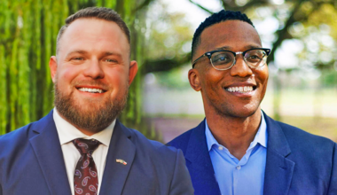 Candidate photographs. Taylor Rehmet on the left and Christian Menefee on the right.