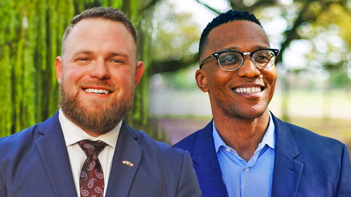Candidate photographs. Taylor Rehmet on the left and Christian Menefee on the right.