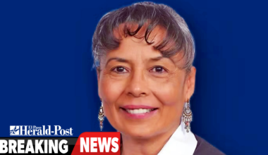 A picture of Lucilla "Lucy" Najera with a "breaking news" badge.