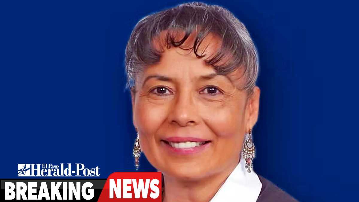 A picture of Lucilla "Lucy" Najera with a "breaking news" badge.