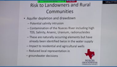 Rural residents urge support for groundwater conservation at Nueces County Commissioners Court