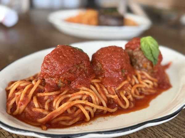 Classic spaghetti and meatballs at Margies Italian Gardens. | Photo courtesy of Westland Hospitality Group