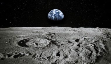 A view of the earth from the moon.