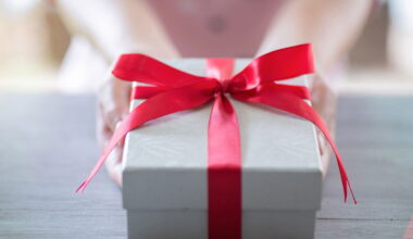 A gift is presented.