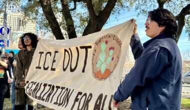 Austin protest against police collaboration with ICE.