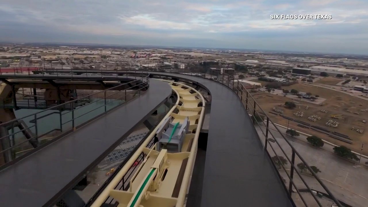 Drone video takes you for a ride on Six Flags Over Texas' new Tormenta roller coaster