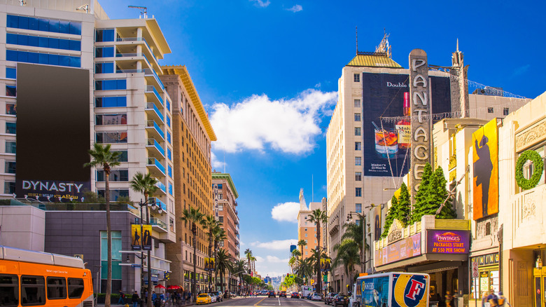 The famous Sunset Boulevard in Hollywood, Los Angeles