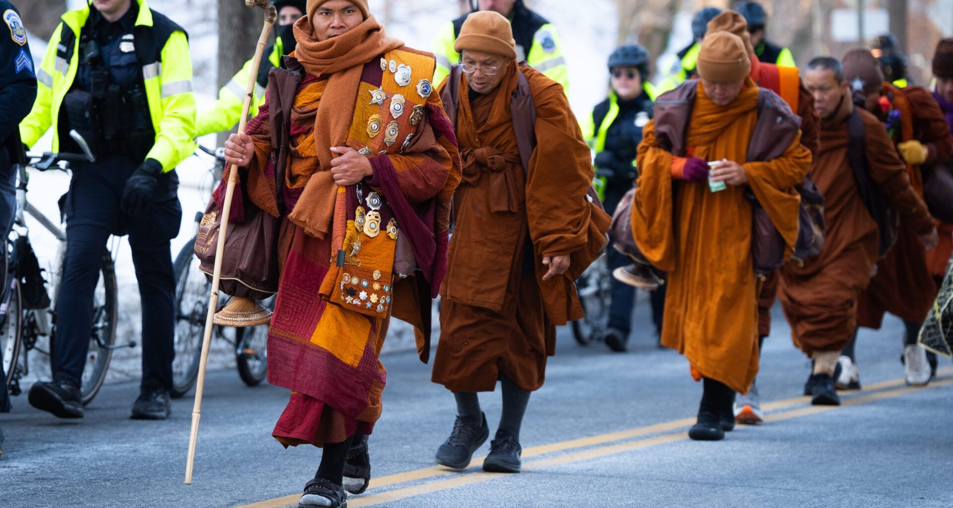 Watch Fort Worth monks arrive in Washington, DC, Walk for Peace enters the capital