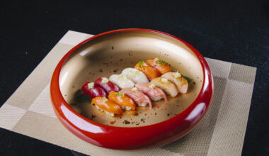 The Nigiri Platter at Nikuyu showcases an assortment of fresh fish. (Courtesy)