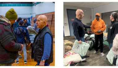 Mayor Whitmire at Warming Centers