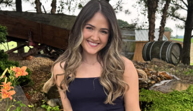 Sydney Heck in a garden.