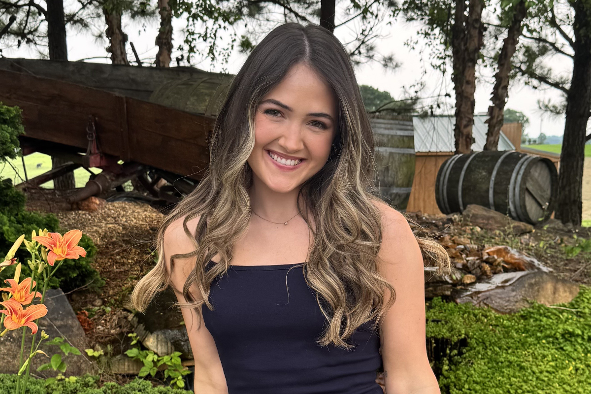 Sydney Heck in a garden.