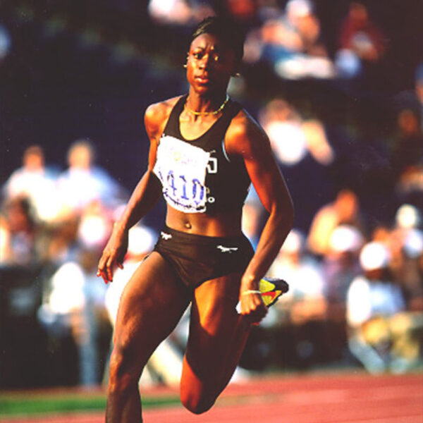 Tameka Roberts-Nunez runs on a track