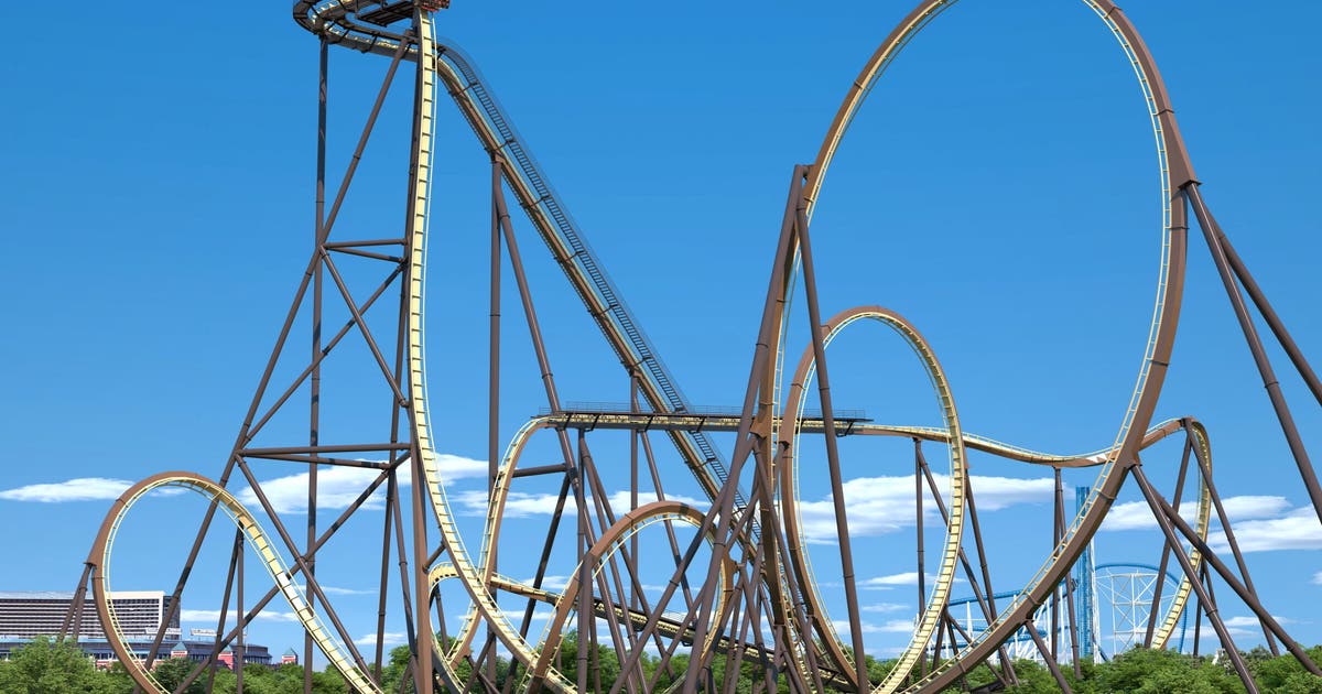 World's tallest 'giga dive' coaster hits construction milestone in Texas