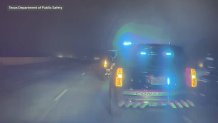 Video recorded from a Tesla shows the vehicle slamming into two stopped law enforcement vehicles in Texas.