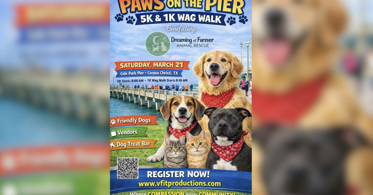 Paws on the Pier 5K & 1K Wag Walk coming to Cole Park this March