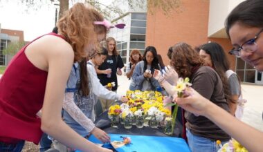 About 100 bouquets were crafted during TAMUCC event