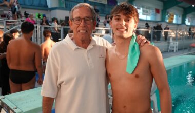 Noah Westbrook breaks King diving record, meets record holder Mark Brown