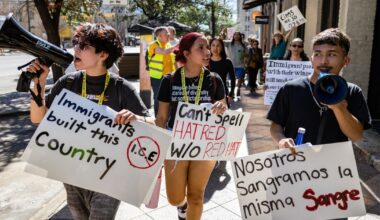 Austin students rally to protest ICE on Presidents Day