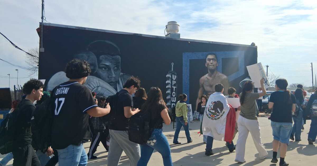 Grand Prairie High School students walk out of class to protest ICE activity