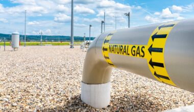 Portion of a natural gas pipeline.