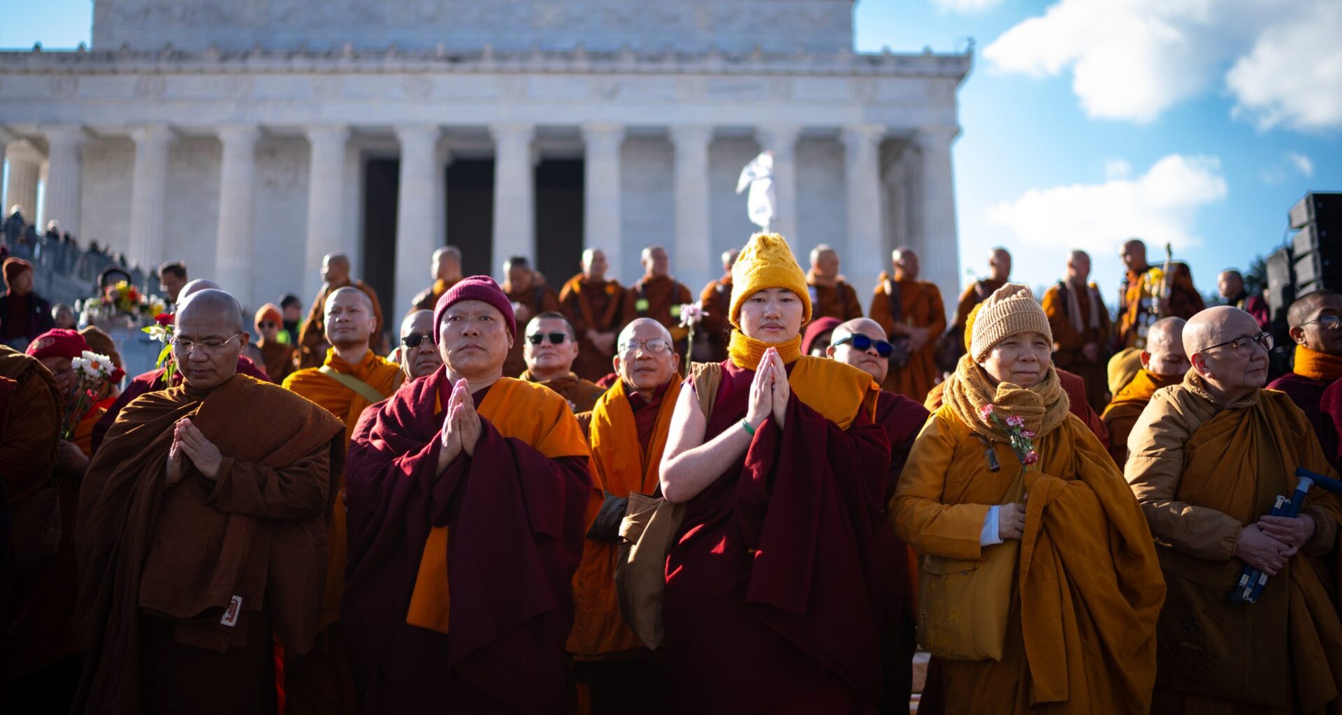 Walk for Peace Buddhist monks gather at Lincoln Memorial in DC for concluding ceremony